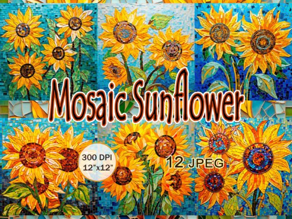 Download Mosaic Sunflower JPEG Clipart - Flower Collection