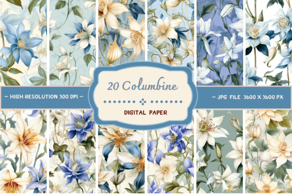 Download Columbine Flowers Digital Backgrounds - Flower Collection