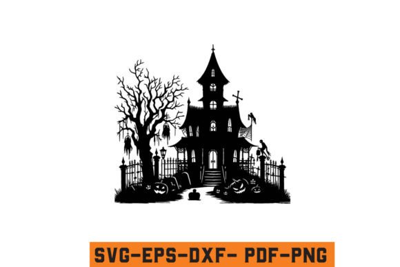 Download Halloween Haunted House Vector SVG File - Premium Resources