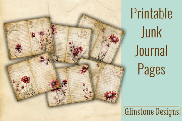 Download Burgundy Wildflowers Junk Journal Pages - Flower Collection