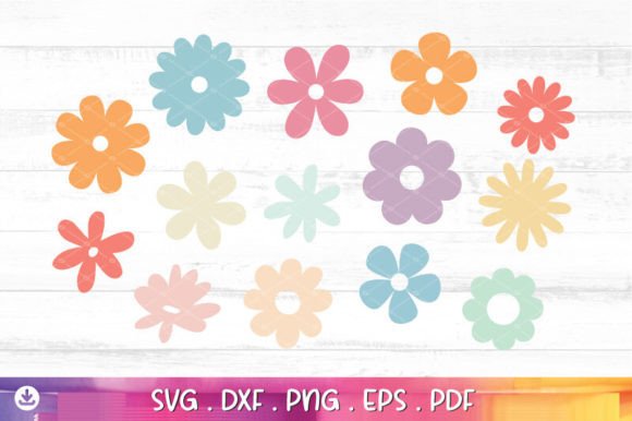 Download Retro Flowers Svg Bundle, Groovy Svg - Flower Collection