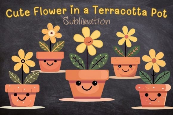 Download Cute Flower in a Terracotta Pot Sublimat - Terracotta Collection