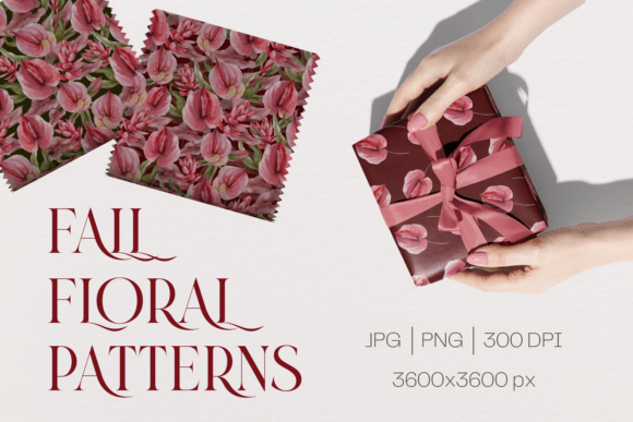Download Fall Flowers Seamless Pattern Set - Flower Collection