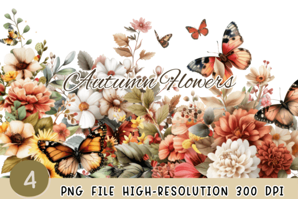 Download Autumn Flowers Fall Butterfly Floral - Flower Collection