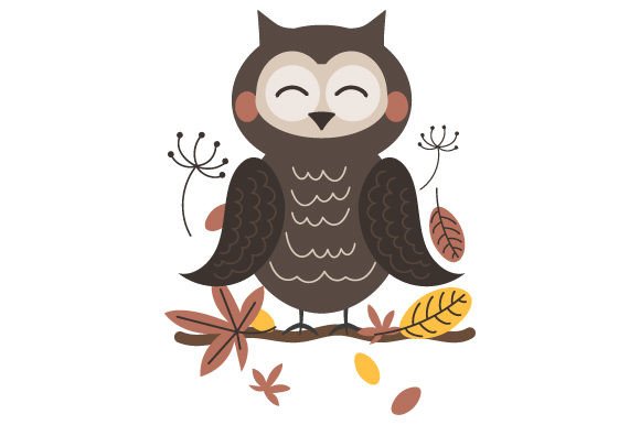 Download Cute Owl with Autumn Leaves Scandinavian Style - Scandinavian style Collection