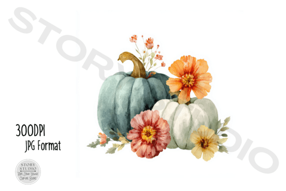 Download Fall Pumpkins and Flowers Clipart - Flower Collection