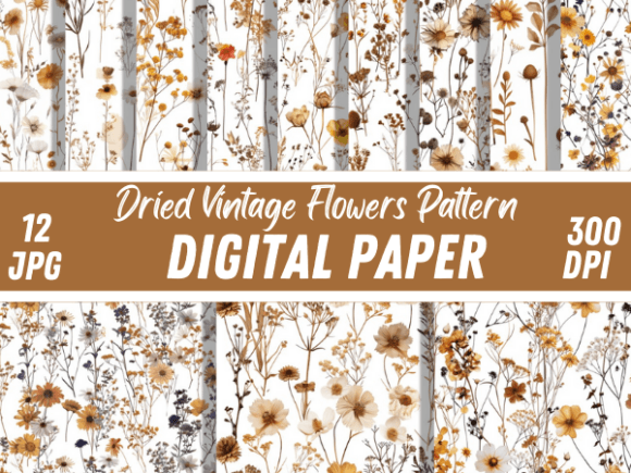 Download Wildflower Dried Vintage Flower Pattern - Flower Collection