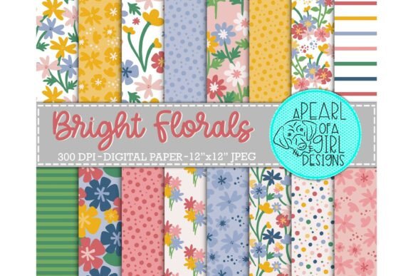 Download Bright Florals Digital Paper, Flowers - Flower Collection