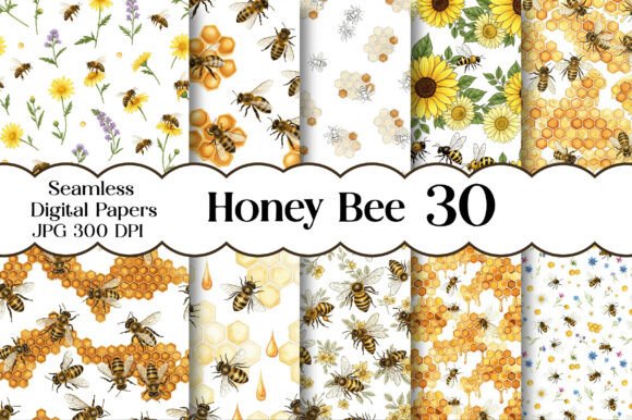 Download Honey Bee Digital Paper Bundle - Premium Resources