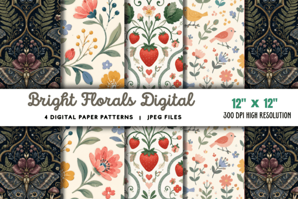 Download Bright Florals Digital Paper Flowers - Flower Collection