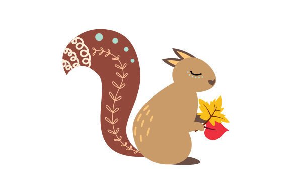 Download Cute Squirrel with Autumn Leaves Scandinavian Style - Scandinavian style Collection