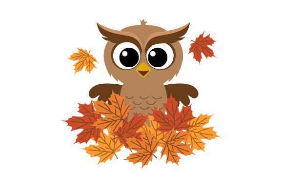 Download Cute Owl with Autumn Leaves Scandinavian Style - Scandinavian style Collection