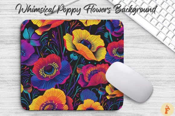 Download Whimsical Poppy Flowers Background - Flower Collection