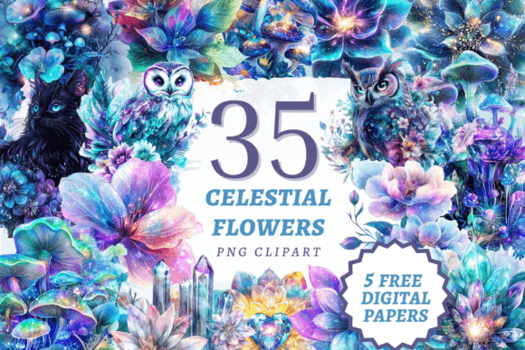Download Celestial Flowers PNG Bundle - Flower Collection