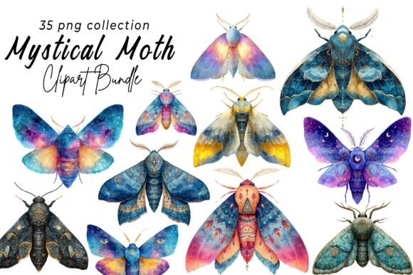 Download Watercolour Mystical Moth Clipart - Mystical Collection