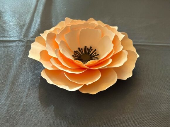 Download 3D Peach Paper Flower Template DIY Floral Decor - Flower Collection