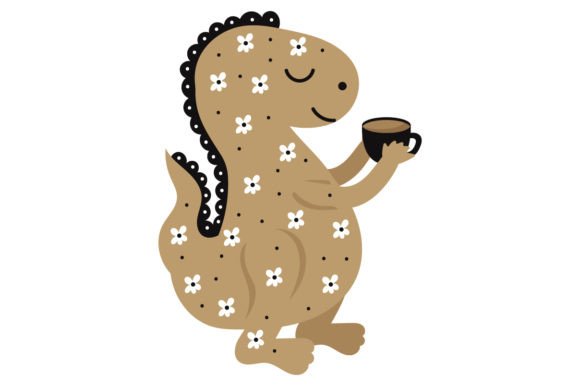 Download T-Rex Holding a Cup of Tea - Scandinavian Style - Scandinavian style Collection