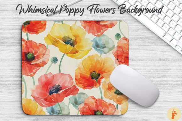 Download Whimsical Poppy Flowers Background - Flower Collection