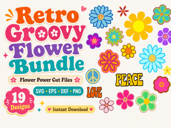 Download Retro Groovy Flower Svg Eps Dxf Png - Flower Collection
