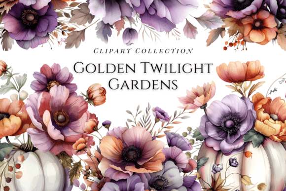 Download Watercolor Flowers Golden Twilight - Flower Collection