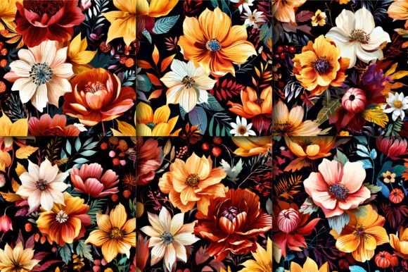Download Autumn Bouquet Flowers Digital Papers - Flower Collection