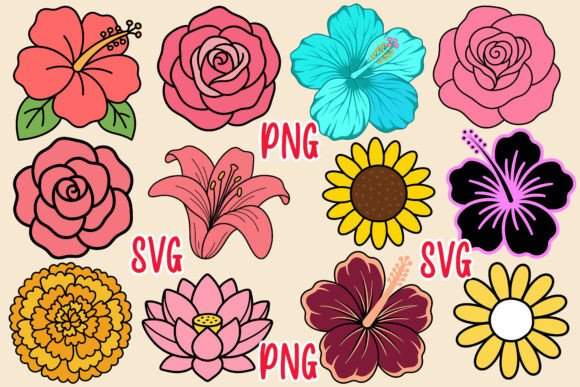 Download 32 Floral Elements SVG Flowers Clipart - Flower Collection